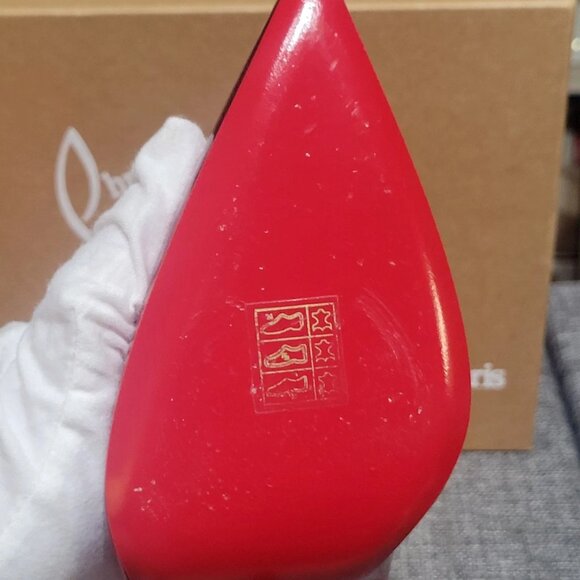 Excellent Condition Christian Louboutin SO KATE 100 Metallic Loubi Red Heels! - Picture 6 of 16